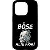 NextLevel Merch Custodia per iPhone 15 Pro Böse Alte Donna Vintage Teschio con frase sarcastica