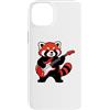 Red Panda Apparel Tee Custodia per iPhone 14 Plus Vintage Red Panda Punk Music Playing Guitar