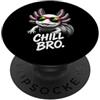 Gamer Coole Sprüche Lustiges Fun Shirt C Chill Bro Cooler Axolotl Occhiali da Sole Scritta Divertente Gamer PopSockets PopGrip Adesivo