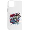 Funny Fishing Tees Custodia per iPhone 14 Plus Bass Fishing Rosso Bianco e Bruh