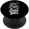 Gamer Coole Sprüche Lustiges Fun Shirt C Chill Bro Cooler Tapir Occhiali da Sole Scritta Divertente Gamer PopSockets PopGrip Adesivo