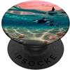 Orca Ocean Accessories Orca Ocean Accessori per telefono Rosa Tramonto Mare Art PopSockets PopGrip Adesivo