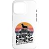Dog Lover Gym Workout Fan Custodia per iPhone 16 Pro Gamer Fitness Livello In Palestra E Parco