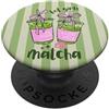 Animal Print Cute And Fun Tè Matcha verde Girlie Green Fun PopSockets PopGrip Adesivo