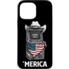 Merica USA Patriotic Cute Funny 4th of J Custodia per iPhone 13 Pro Max Arcade Gamer Retro Vintage 80s 90s Videogiochi Bandiera Americana