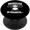 Funny Panda Weightlifting Muscles In Pro Divertente Panda Sollevamento Pesi Muscoli In Progress Palestra Umorismo PopSockets PopGrip Adesivo