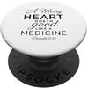 Faith Heart Apparel A Merry Heart Medicine Scripture Bibbia Versi Proverbi 17:22 PopSockets PopGrip Adesivo