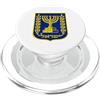 Emblem of Israel Designs Emblema di Israele Menorah Bandiera Israeliana Gerusalemme Pace PopSockets PopGrip per MagSafe