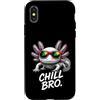 Gamer Coole Sprüche Lustiges Fun Shirt C Custodia per iPhone X/XS Chill Bro Cooler Axolotl Occhiali da Sole Scritta Divertente Gamer