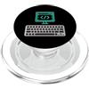 Merch For Gamers Meme hacker codifica scherzo programmatore codice terminale PC computer PopSockets PopGrip per MagSafe