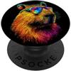 Simpatici capibara per gli amanti dei ca Capibara con Occhiali da Sole Colorato Roditore Capibara PopSockets PopGrip Adesivo