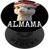 Maternità Vita Da Mamma Baby Shower Fami Almama Alpaca Carino Mamma Gioco Di Parole Lama Futura Madre PopSockets PopGrip Adesivo