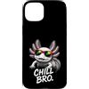 Gamer Coole Sprüche Lustiges Fun Shirt C Custodia per iPhone 15 Plus Chill Bro Cooler Axolotl Occhiali da Sole Scritta Divertente Gamer