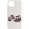 Red Sun Society Custodia per iPhone 14 Plus Giappone Monte Fuji Torii Tramonto Santuario Paesaggio