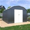 Parama Casetta da giardino in acciaio zincato antracite e bianco 3,57x2,97xh2,21 m - 10,6 mq - 150