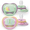 PHILIPS AVENT SUCCHIETTI AIR NOTTE 6-18M CON ANIMALI PAPPAGALLO FARFALLA 2 PEZZI