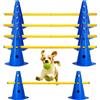 Bcuuozeeing Set di 5 connettori sportivi Agility Cani Piccoli Cavaletti Cani Set di 10 coni + 5 aste Agility ostacoli a innesto per allenamento di coordinazione