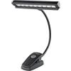 K&M 12249 Lampada per leggio Orchestra Light Eos nero - paralume di 21 cm - Con clip, collo di cigno, 6 LED, sacca da tarporto inclusa