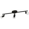 Eglo Plafoniera Led Buzz-Led, lampada da soffitto a tre fiamme, faretto | da soffitto in metallo, lampada da soggiorno in nero, lampada da cucina, spot Led con presa GU10, L 48,5 cm
