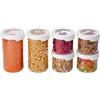 SmartStore Set di contenitori rotondi per alimenti secchi trasparenti con coperchio, 6, senza BPA, lavabili in lavastoviglie, 4 x 0,75 l, 2 x 1,45 l