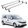 OMAC Heavy Duty Barre Portatutto Trasversali Compatibili con FIAT Doblo II 2010-2021 - 3 Stangen - Alluminio Argento