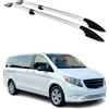 OMAC Rail Tetto Barre Portatutto Compatibili con Mercedes Vito W639 W447 2003-2026 Langer L2 Alu Grigio