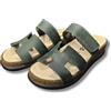 Hergos Ciabatta Comfort Donna Montecar in pelle chiusura a strappo Sottopiede in Sughero e Pelle Plantare estraibile (Oliva, Sistema Taglie Calzature EU, Adulto, Donna, Numero, Media, 41)