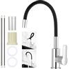 flintronic Rubinetto Lavello Cucina, Miscelatore Cucina Girevole 360°, Miscelatore Monocomando per Acqua Fredda e Calda
