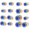 POPETPOP 16 Pezzi Raccordi Rapidi Pneumatici in Abs e Rame Attacco Diritto per Compressore Aria e Utensile Pneumatico Resistente e Struttura Efficiente
