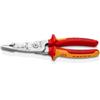 KNIPEX Pinza multifunzione per elettricisti modello metrico cromata isolati con manici rivestiti in materiale bicomponente, collaudati, 13 76 200 ME