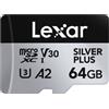 Lexar Scheda microSDXC LEXAR Silver Plus UHS-1 da 64 GB R205/W100 V30