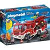 PLAYMOBIL Veicolo dei vigili del fuoco con cannone ad acqua, City Action, 28x13x16 cm, giallo, con luci e suoni