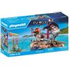 PLAYMOBIL Pirata con zattera galleggiante, cannoni e tesoro, I pirati, 41 pezzi, 4+ anni