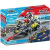 PLAYMOBIL Quad trasformabile Bandit, City Action Unità di polizia d'élite, ruote rimovibili, galleggianti, viso reversibile, 59 pezzi, 5+ anni