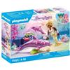PLAYMOBIL Sirena con delfini, 71501, 2 delfini galleggianti, figurina, conchiglia decorativa