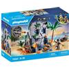PLAYMOBIL Isola dei pirati con tesoro e mostro marino, set di gioco Isola dei pirati, incluse 2 figure, con barca e tesoro