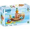 PLAYMOBIL Junior Peter Pan e la nave dei pirati, Disney, 12 pezzi, giocattolo da costruzione, plastica Biosourcé, 18+ mesi