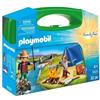 PLAYMOBIL Set da gioco Camping Valisette, 2 personaggi, tenda, canoa e accessori, 32 pezzi