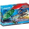 PLAYMOBIL City Action Elicottero della polizia con paracadutista, blu, 4+ anni, modello 70569