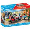 PLAYMOBIL Pompiere con quad, con alberi in fiamme, personaggio e accessori, 71825, 3+ anni