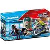 PLAYMOBIL City Action Set di gioco con moto della polizia e ladro, dai 4 anni in su, personaggio di alta qualità