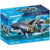 PLAYMOBIL Pirates, pirata e squalo con mascella mobile, I pirati, 21 pezzi, 4+ anni