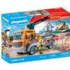 PLAYMOBIL 71750 Camion da cantiere con gru, operai e accessori, Action Heroes, La Construction, 55 pezzi, dai 4 anni in su