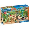 PLAYMOBIL Zoo: parco avventura con animali selvatici, ponti sospesi, piattaforme di osservazione e 3 figurine da collezionare