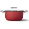 Smeg Cookware 50's Style Casseruola Alta Antiaderente Con Coperchio In Alluminio