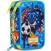 Mitama Astuccio Scuola 3 Scomparti, TIGERPLAY, Contenuto 47 pz, Completo di Matite, Pennarelli, Portapenne Scuola Elementare Bambino