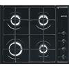 SMEG S64SN PIANO COTTURA GAS, 4 zone di cottura, dimensioni: L 58,5 cm, P 50 piano in Smaltato, Nero