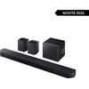 SAMSUNG Soundbar HW-Q990H/XC, Audio 11.1.4 canali, potenza 756W, Active Voice Amplifier Pro, Auto AV Sync, Bluetooth 5.3, Q-Symphony, Wireless Dolby Atmos, 2026