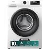 HISENSE WF1Q1041BW LAVATRICE, Caricamento frontale, 10 kg, 15 programmi, Profondità 55 cm, Giri 1400 rpm, Bianco/oblò nero, livello rumorosità centrifuga 74 dB(A), Classe A