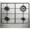 INDESIT THP 642 W/IX/I 1 PIANO COTTURA GAS, 4 zone di cottura, dimensioni: L 58 cm, P 51 piano in Acciaio inossidabile, Inox